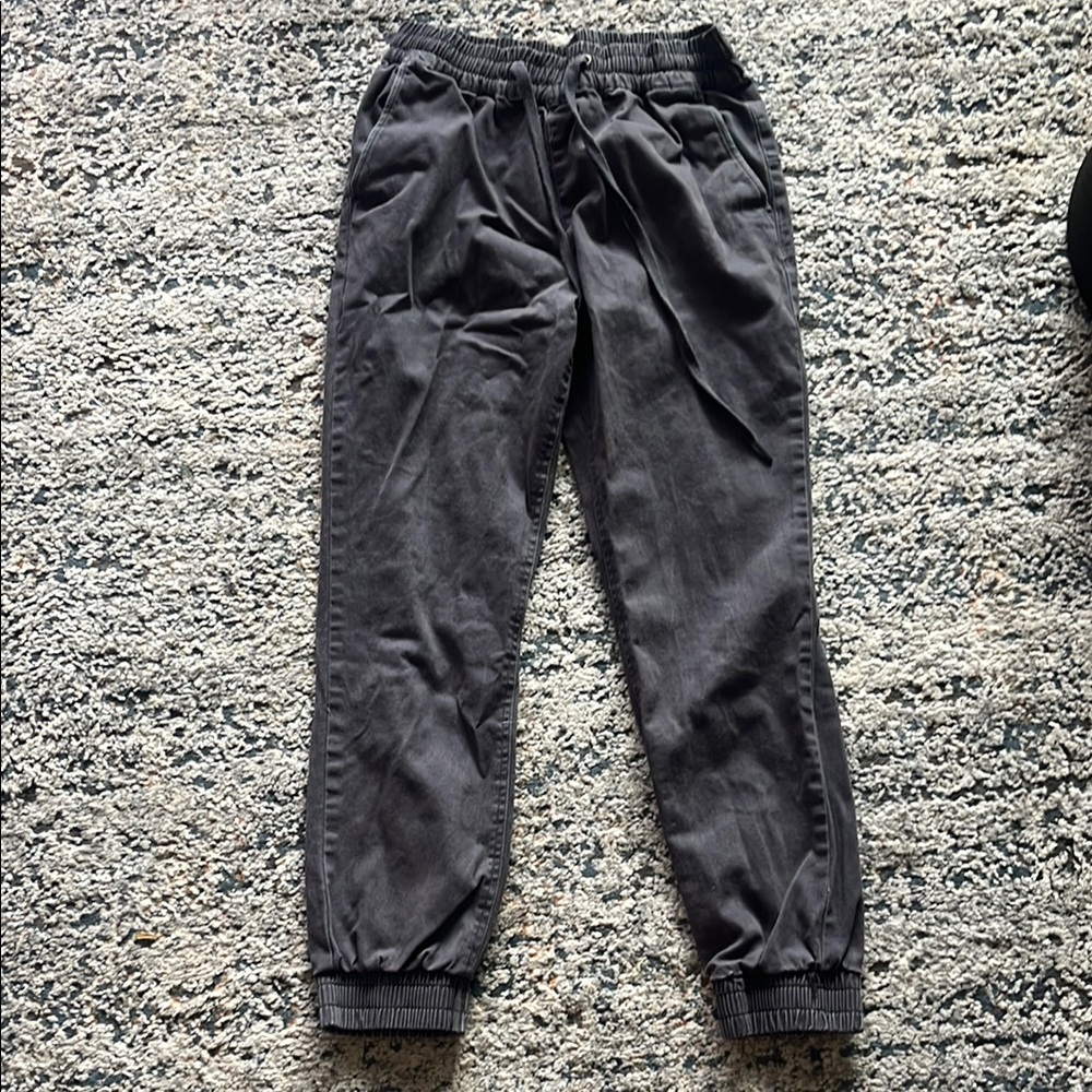 Alya Gray Sweatpants Elastic Cuffed Joggers